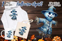 Funny Halloween garden scarecrow clipart t shirt designs png Product Image 2