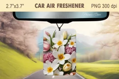 Spring flowers Air Freshener Car|Car air freshin sublimation Product Image 1