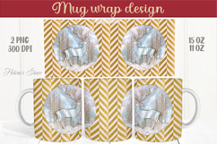 Christmas deer mug wraps png | Golden sublimation design Product Image 1