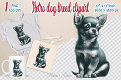 Cute vintage dog clipart | Retro dog breed design png Product Image 1