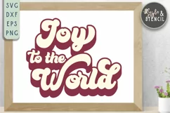 Joy to the World Retro Christmas SVG - PNG, DXF, SVG, EPS Product Image 2