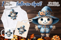 Funny Halloween garden scarecrow clipart t shirt designs png Product Image 1