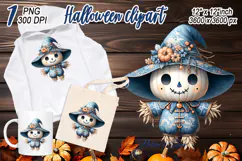 Funny Halloween garden scarecrow clipart t shirt designs png Product Image 1