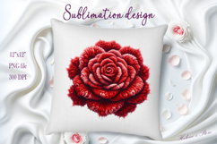 Red yarn crochet Roses Clipart | Amazing knitted flower png Product Image 1