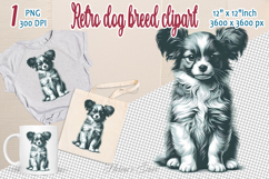 Cute vintage dog clipart | Retro dog breed design png Product Image 1