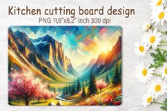 Spring Mountain cutting board | Cutting board sublimation Product Image 1