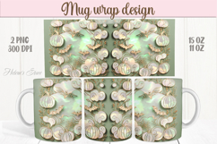 Cute green Halloween pumpkins patterns iridescent mug png Product Image 1