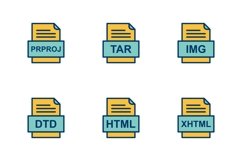 Set Of File Formats Icons Product Image 1