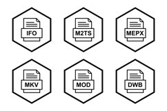 Set Of File Formats Icons Product Image 1
