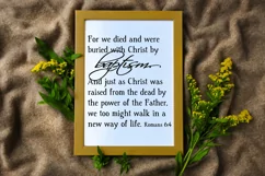 Christian Baptism Romans 6-4 svg, christian svg baptism sign Product Image 2