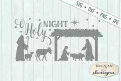 O Holy Night Manger Scene Christmas Baby Jesus SVG DXF Files Product Image 2
