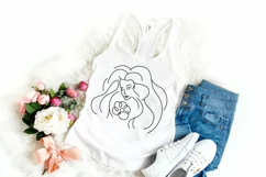 Woman with flower line art design eps dxf svg cut files Product Image 2
