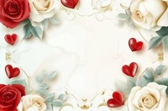 Valentine&#039;s day Mockup Background, Roses Background Design Product Image 1