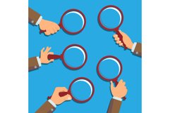 Hand Holding Magnifying Glass Vector. Information Research. Product Image 1