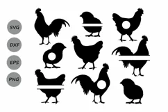 Chicken SVG, Chicken Monogram Svg, Rooster Svg, Hen Svg. Product Image 2
