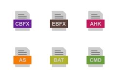 Set Of File Formats Icons Product Image 1