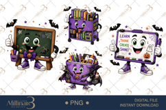 Halloween School Supply Monster Clipart Bundle PNG, 4 Cute Product Image 1