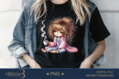 Funny Girl Early Morning PNG | Less Talk More Coffee PNG Product Image 2