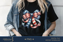 Coquette Bow USA Flag PNG | Girly 4th of July PNG for Tees Product Image 2