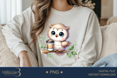 Coffee Lovers Animals PNG | Cute Animal PNG with Coffee Product Image 3