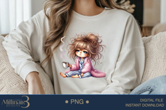 Funny Girl Early Morning PNG | Less Talk More Coffee PNG Product Image 3