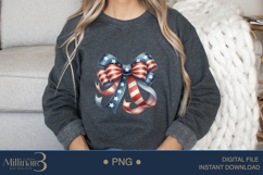 Coquette Bow USA Flag PNG | Girly 4th of July PNG for Tees Product Image 4