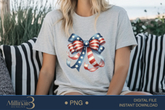 Coquette Bow USA Flag PNG | Girly 4th of July PNG for Tees Product Image 5
