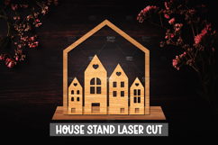 3D House Laser Cut Stand Home Decor, Home Decor Laser cut Product Image 1