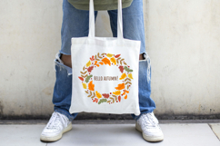 Hello Autumn Wreath|Fall leaves frame Product Image 3