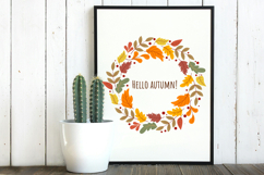 Hello Autumn Wreath|Fall leaves frame Product Image 4