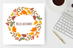 Hello Autumn Wreath|Fall leaves frame Product Image 1