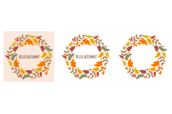 Hello Autumn Wreath|Fall leaves frame Product Image 2