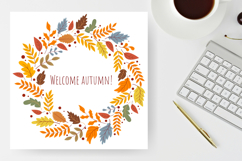 Welcome Autumn Wreath|Fall leaves frame Product Image 2