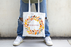 Welcome Autumn Wreath|Fall leaves frame Product Image 3