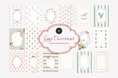 Cozy Christmas Watercolor Frames and Backgrounds Product Image 1