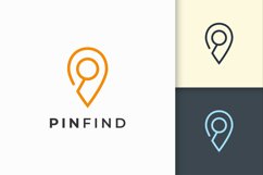 Pin Logo or Marker in Simple Represent Map or Position Product Image 1