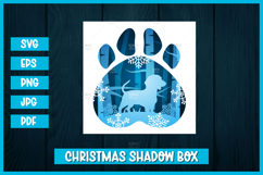 Winter dachshund 3d paper cuts SVG I Christmas shadow box Product Image 1