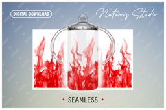 2 Red Fire Sublimation Patterns - 12 oz Sippy Cup. Product Image 2