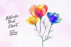 Abstract watercolor flower clipart sublimation Product Image 1