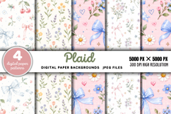 Plaid Digital Paper Backgrounds JPG Product Image 1