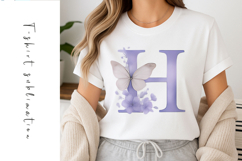 Alphabet, Letters, Monogram, purple flowers Product Image 1