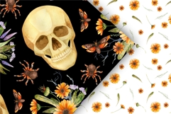 Watercolor Halloween Clipart, Patterns, Invitation Cards Product Image 8