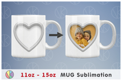 3D Heart Hole Photo Frame Pattern - 11oz-15oz Mug. Product Image 4
