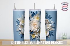 3d Flower Sublimation bundle Tumbler Wrap 20 oz White Colors Product Image 9