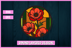 8 Layered Flowers Stained Glass SVG | 3D Paper Cut Floral Product Image 9