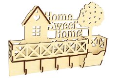 Keyholder - laser cut file, Home sweet home stand SVG laser Product Image 8