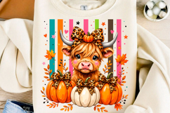 Highland Cow Pumpkin Fall PNG Product Image 1