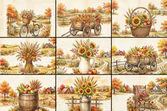 Pumpkin & Harvest Journal Kit Digital Paper| Junk Journal Product Image 9