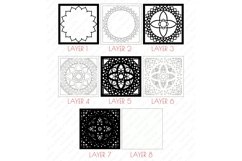 3D Mandala Pattern Shadow Box Mandala SVG DXF - M257 Product Image 8