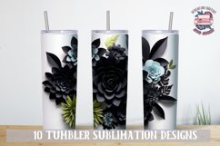 3d Flower Sublimation bundle Tumbler Wrap 20 oz Black JPEG Product Image 9